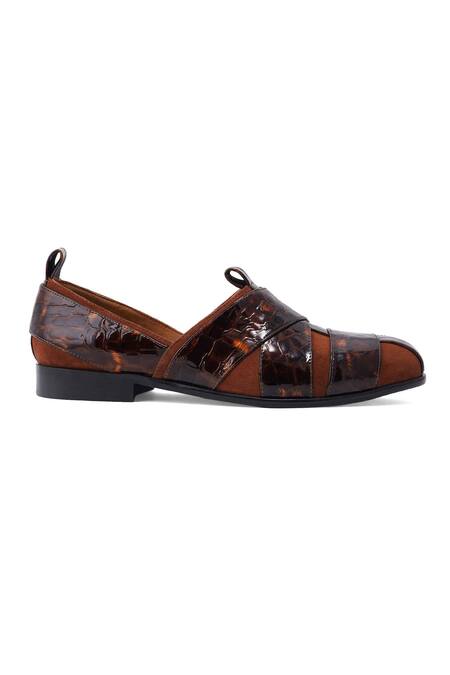 Buy Lovey Brown Martin Leather Shoes Online at Aza Fashions Buy_Lovey_Brown Martin Leather Shoes _Online_at_Aza_Fashions