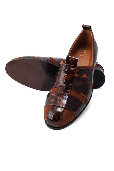 Lovey Brown Martin Leather Shoes at Aza Fashions Lovey_Brown Martin Leather Shoes _at_Aza_Fashions