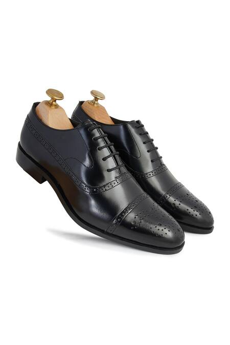 Lovey Black Brogue Lace Up Shoes 