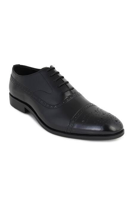 Shop_Lovey_Black Brogue Lace Up Shoes _Online_at_Aza_Fashions