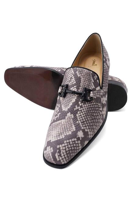 Lovey_Grey Glen Textured Slip On Shoes _at_Aza_Fashions