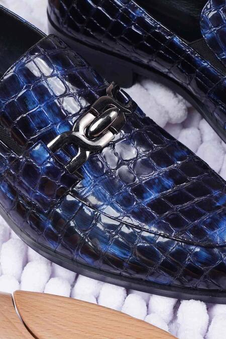 Shop_Lovey_Blue Morgan Textured Pattern Shoes _Online_at_Aza_Fashions