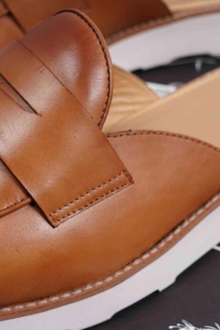 Buy Lovey Brown Brando Plain Mules Online at Aza Fashions Buy_Lovey_Brown Brando Plain Mules _Online_at_Aza_Fashions