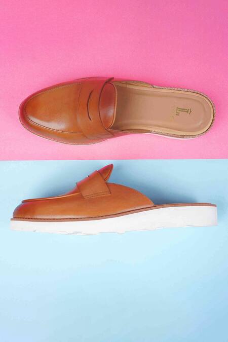 Lovey Brown Brando Plain Mules at Aza Fashions Lovey_Brown Brando Plain Mules _at_Aza_Fashions