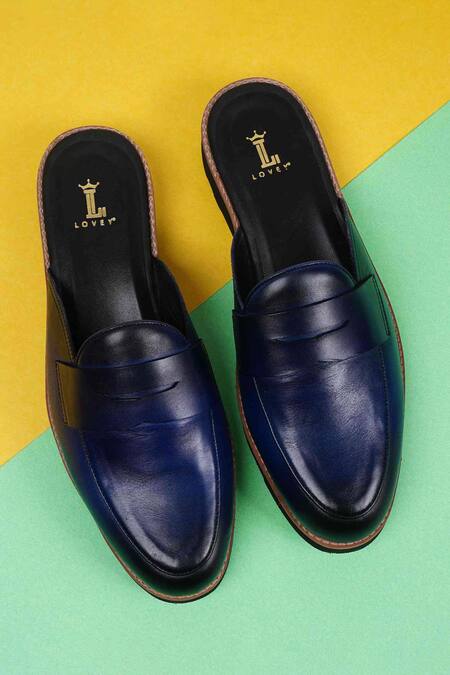 Lovey_Blue Brando Solid Mules _Online_at_Aza_Fashions