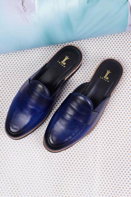 Buy_Lovey_Blue Brando Solid Mules _Online_at_Aza_Fashions