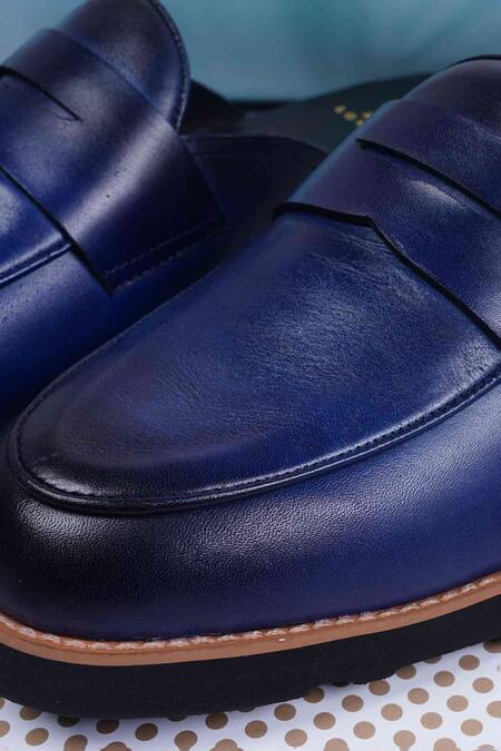 Shop_Lovey_Blue Brando Solid Mules _Online_at_Aza_Fashions