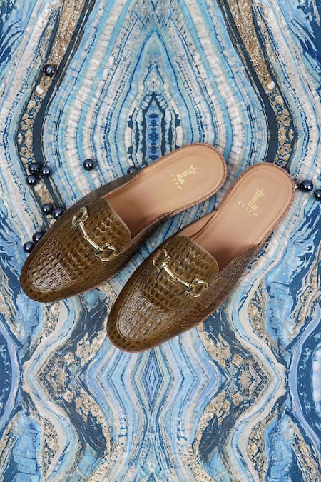 LOVEY Daniel Textured Pattern Mules 