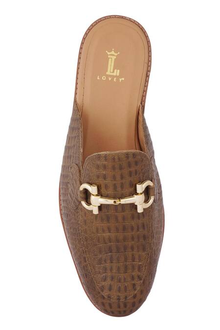 Lovey_Green Daniel Textured Pattern Mules _at_Aza_Fashions