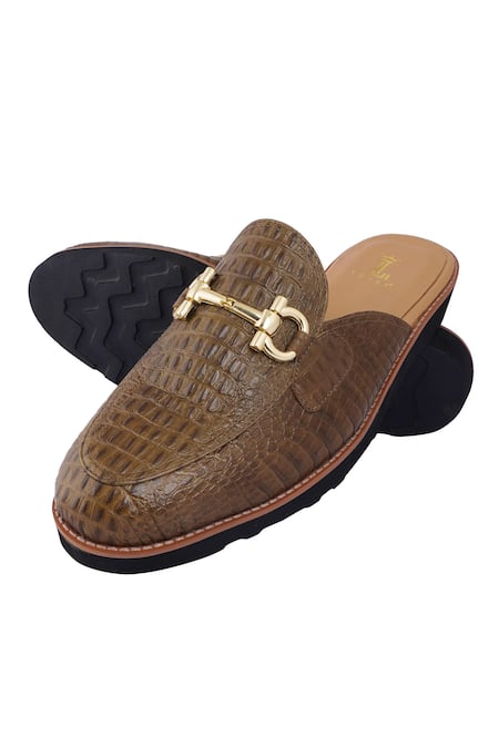 Shop_Lovey_Green Daniel Textured Pattern Mules 