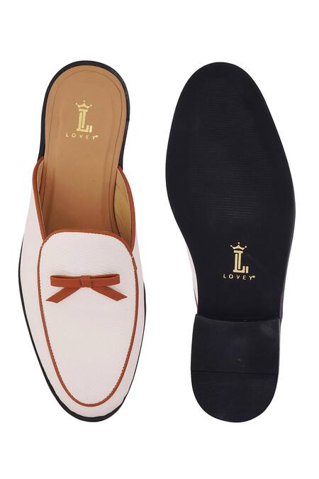 Buy Lovey Off White Daniel Leather Mules Buy_Lovey_Off White Daniel Leather Mules