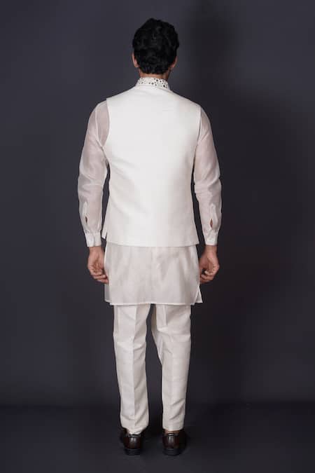 Archana Kochhar Mirror Work Draped Bundi & Kurta Set