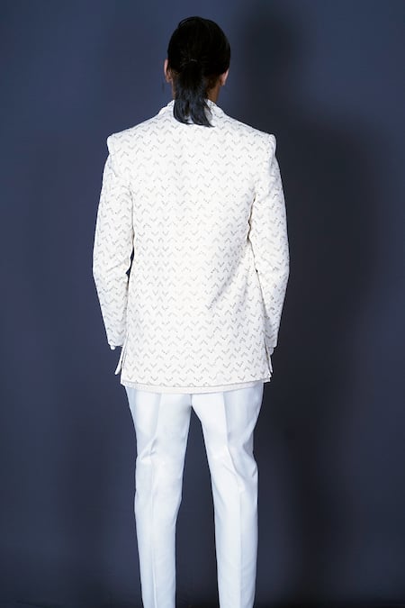 Shop Archana Kochhar Ivory Georgette, Cotton, Silk Embroidery, Gota Patti, Mirrors, Hand Kurta Set at Aza Fashions Shop_Archana Kochhar_Ivory Georgette, Cotton, Silk Embroidery, Gota Patti, Mirrors, Hand Kurta Set _at_Aza_Fashions