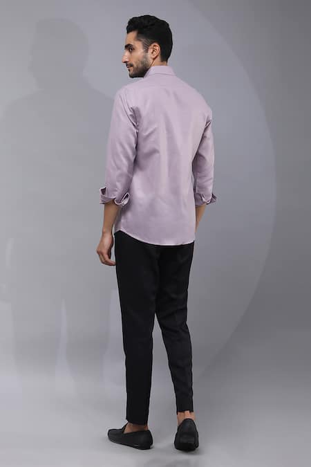 Shop Manish Nagdeo Grey Cotton Embroidery Placement Floral Print Shirt at Aza Fashions Shop_Manish Nagdeo_Grey Cotton Embroidery Placement Floral Print Shirt _at_Aza_Fashions