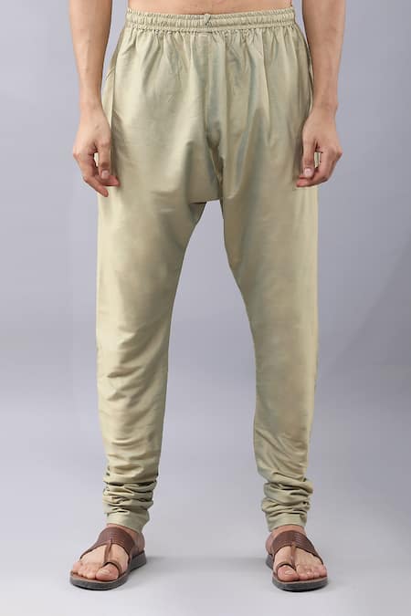 Manish Nagdeo_Green Silk, Cotton Sequins, Embroidery Floral Printed Bundi Kurta Set _Online_at_Aza_Fashions