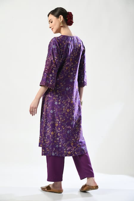 5cross Ajit Kumar Printed Kurta Set With Colourblock Dupatta 