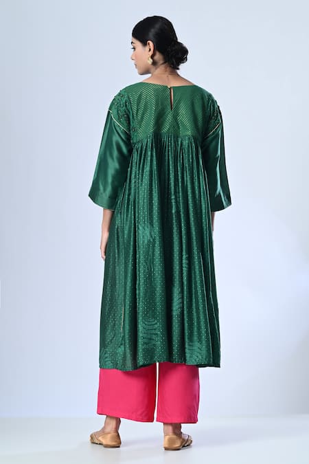 5cross Ajit Kumar Floral Embroidered Kurta & Palazzo Set 