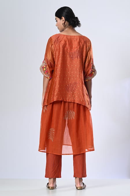5cross Ajit Kumar Paisley Embroidered Short Top & Pant Set 