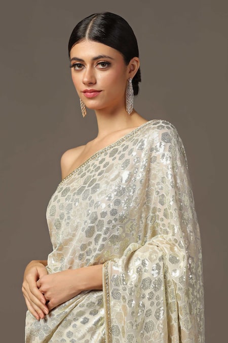 Buy Two Sisters By Gyans Beige Georgette Sequins, Cut Embellished Saree With Unstitched Blouse Piece Online at Aza Fashions Buy_Two Sisters By Gyans_Beige Georgette Sequins, Cut Embellished Saree With Unstitched Blouse Piece _Online_at_Aza_Fashions
