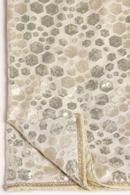 Shop Two Sisters By Gyans Beige Georgette Sequins, Cut Embellished Saree With Unstitched Blouse Piece Online at Aza Fashions Shop_Two Sisters By Gyans_Beige Georgette Sequins, Cut Embellished Saree With Unstitched Blouse Piece _Online_at_Aza_Fashions