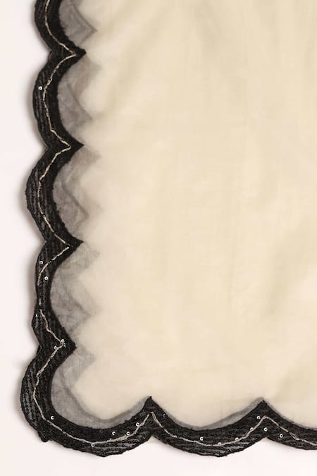 Buy_Two Sisters By Gyans_White Silk, Organza Sequins Round Neck Starburst Embroidered Kurta Set 