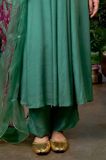 Buy Baise Gaba Green Organza, Crepe Embroidery, Sequins, Gota Radhika Bead Yoke Anarkali Set Online at Aza Fashions Buy_Baise Gaba_Green Organza, Crepe Embroidery, Sequins, Gota Radhika Bead Yoke Anarkali Set _Online_at_Aza_Fashions