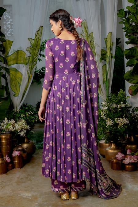 Baise Gaba Keerthi Petunia Bloom Print Anarkali Set 