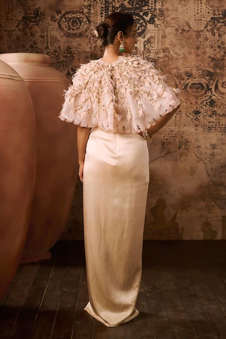 Masumi Mewawalla Corset Gown With Hand Embroidered Cape 