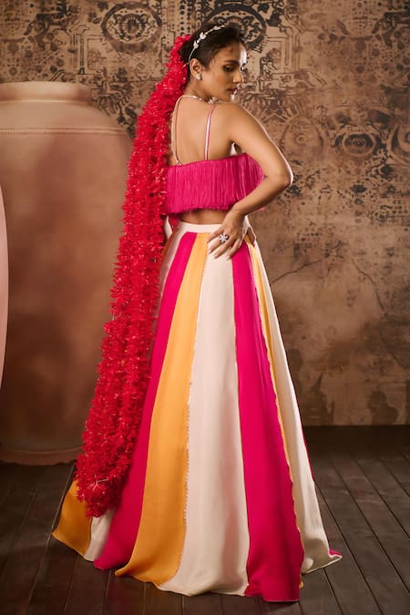 Masumi Mewawalla Color Block Panelled Lehenga With Blouse 