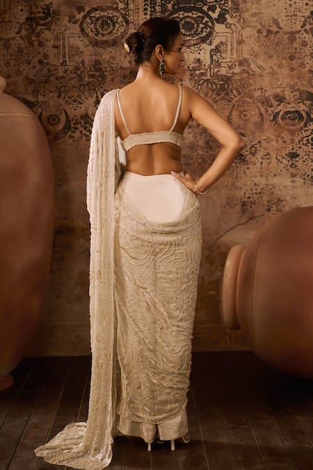 Masumi Mewawalla Hand Embroidered Saree With Blouse 