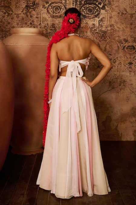 Masumi Mewawalla Layered Fringe Blouse With Skirt 