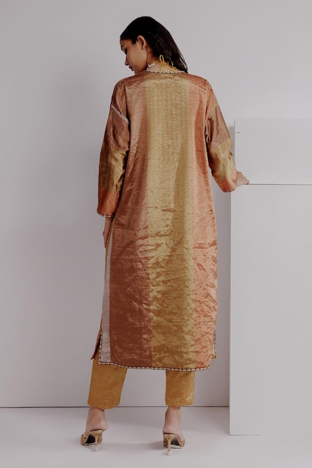 Taisha Hema Botanical Embroidered Kimono Jacket & Pant Set 