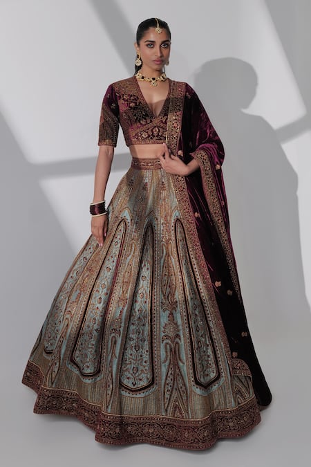 Taisha Aicha Floral Embroidered Bridal Lehenga Set 