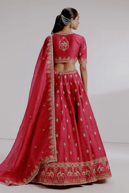 Taisha Nadira Crane Bird Embroidered Lehenga Set 