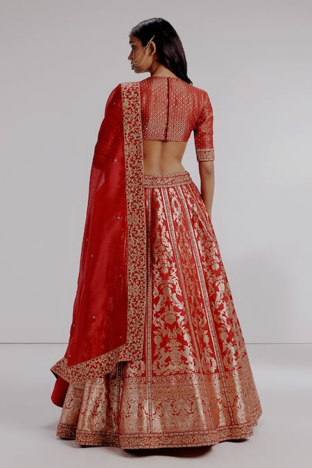 Taisha Chitrita Pure Banarasi Katan Silk Embroidered Bridal Lehenga Set 