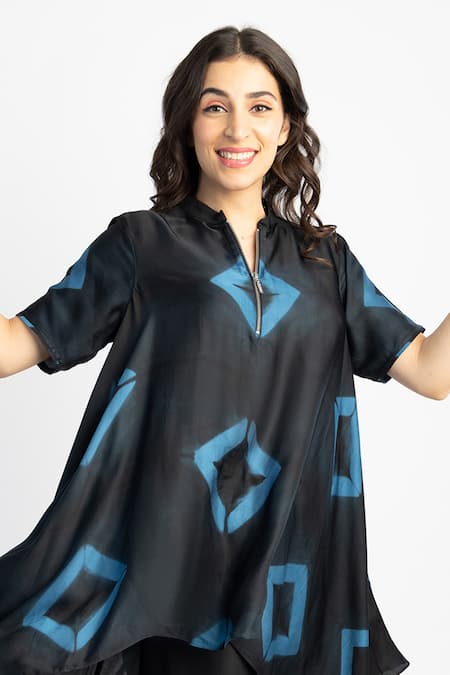 Myst Designs Tie-Dye Asymmetric Tunic With Pant 
