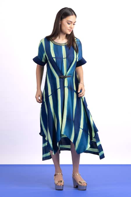 MYST Designs Asymmetric Tie-Dye Dress 