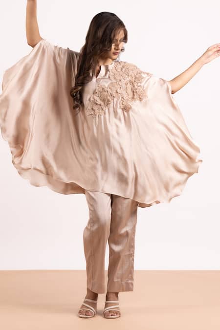 Myst Designs Applique Asymmetric Cape Tunic With Pant 