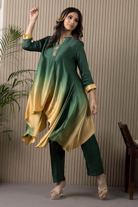 Myst Designs Shaded Asymmetric Tunic With Pant 
