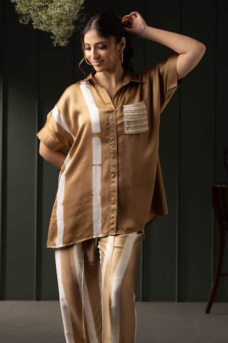 Myst Designs Embellished Pocket Shirt With Pant 