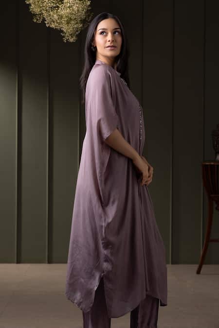 Myst Designs Embroidered Placket Kaftan With Pant 