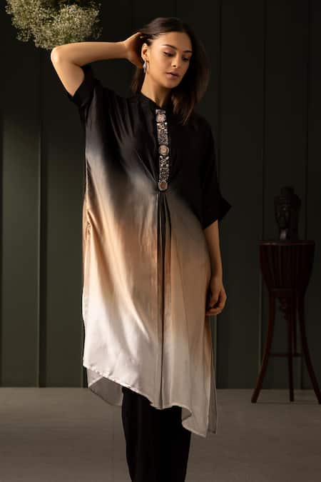 Myst Designs Stone & Beads Embroidered Kaftan With Pant 