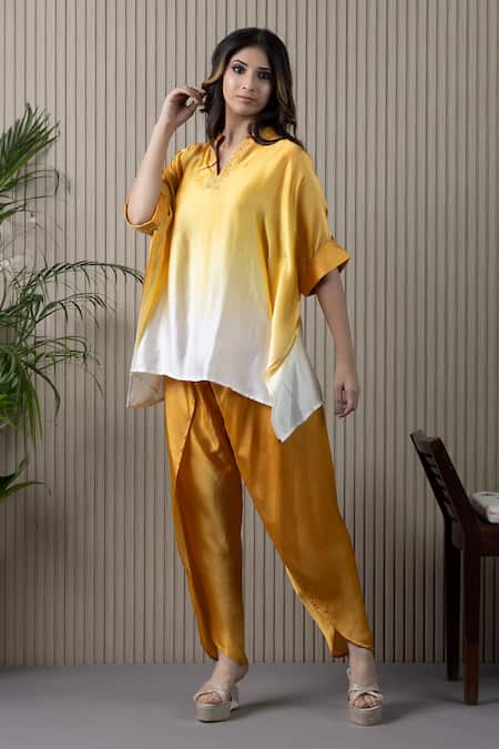 Myst Designs Shaded Kaftan Top With Dhoti Pant 