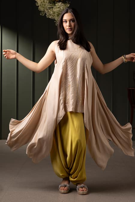 Myst Designs Sequin & Beads Embroidered Tunic with Dhoti Pant 