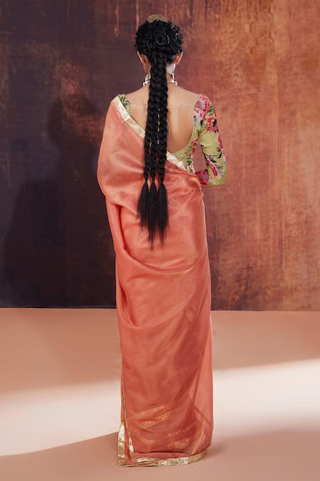 Affroz Gota Border Embellished Saree With Blouse 