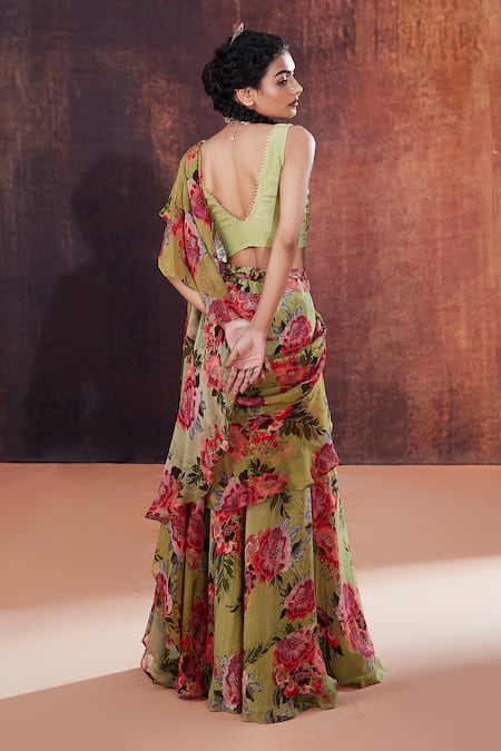 Affroz Floral Print Lehenga Saree With Blouse 