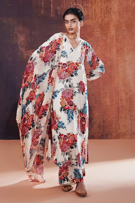 AFFROZ Floral Print Kurta Set 