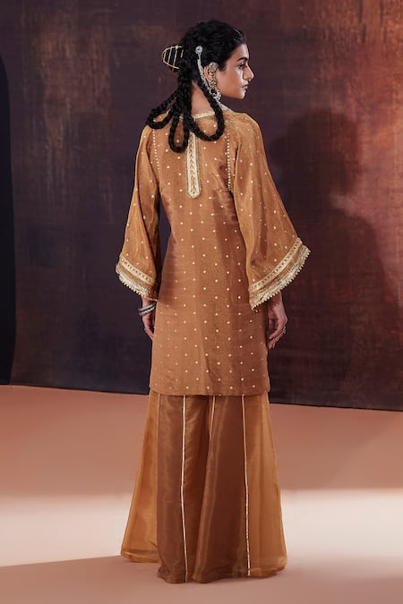 Affroz Geometric Woven Kurta Sharara Set 