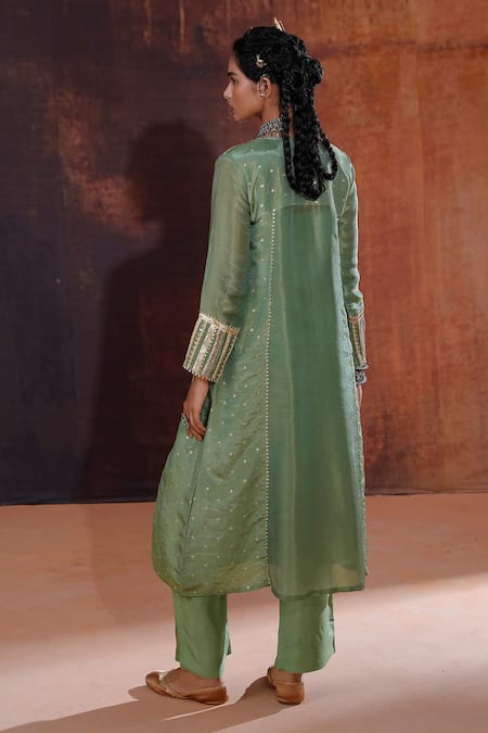 Affroz Sequin Yoke Embroidered Kurta Set 