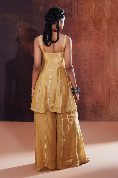 Affroz Embroidered A-Line Kurta Sharara Set 